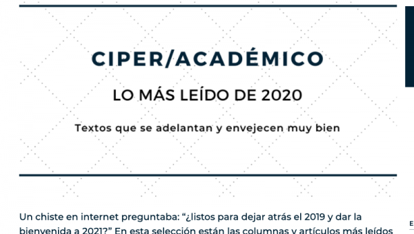 Columna escrita por investigador U. Mayor fue lo más leído del 2020 en Ciper