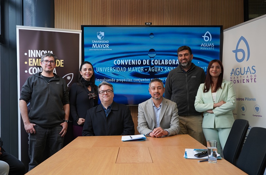 U. Mayor y Aguas Santiago Poniente sellan alianza para impulsar investigación aplicada en gestión hídrica y sostenibilidad