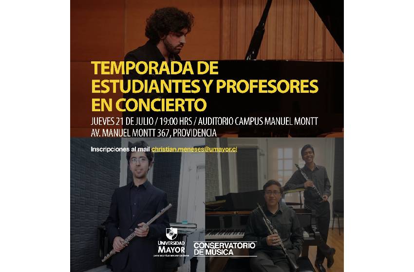 Integrantes del Conservatorio realizarán presentaciones de piano, flauta y clarinete