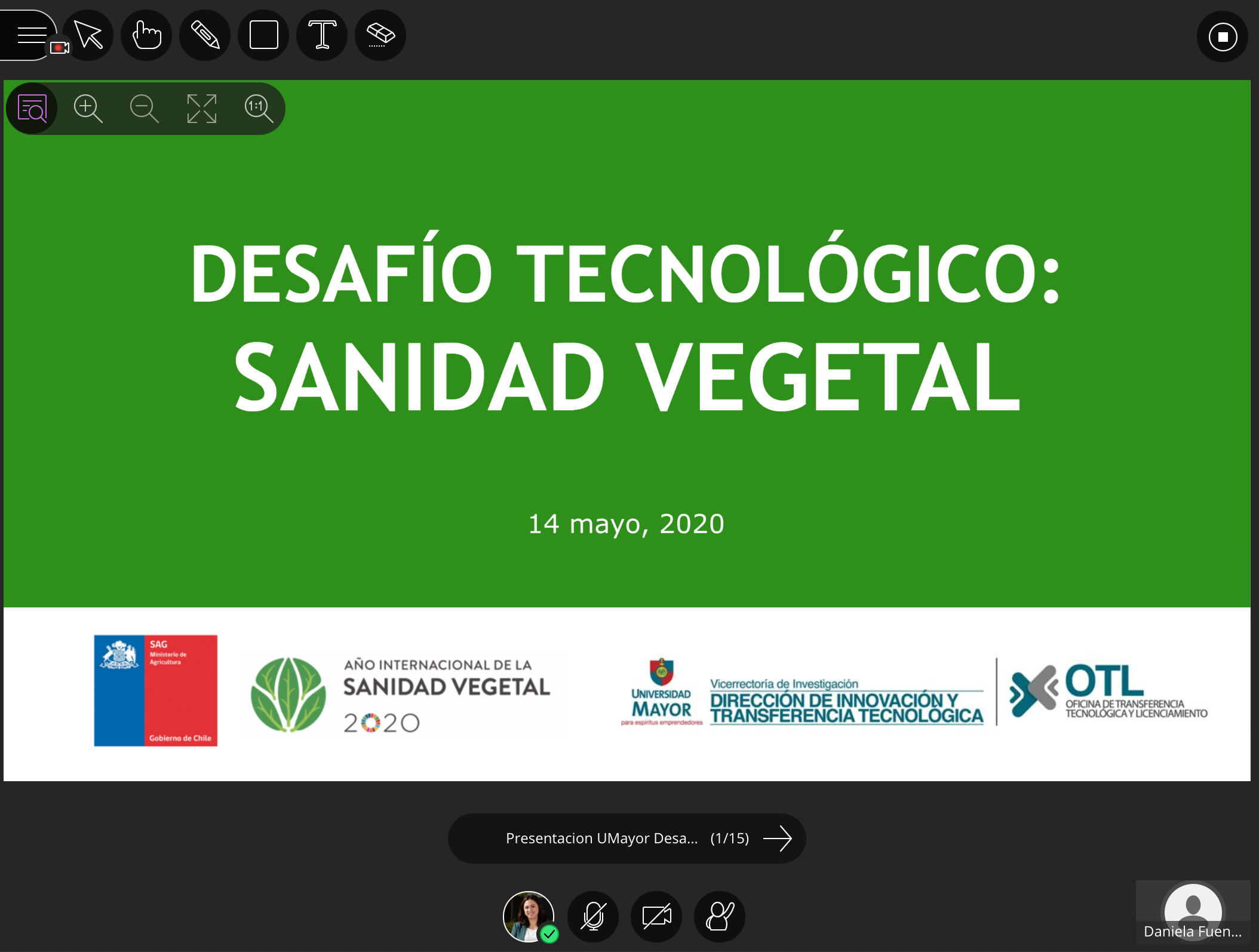Actividad // Dirección de Innovación y Transferencia Tecnológica U. Mayor realiza Desafío Tecnológico con el SAG